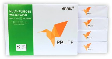 PPLITE Carta A4 80 g/m² Bianca Multiuso – 5 Risme da 500 Fogli (2500 Fogli Totali) – Carta per Stampante Laser, Inkjet e Fotocopiatrice – Uso Ufficio e Scuola