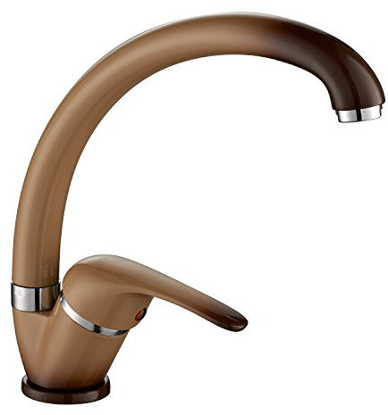 ambrosiana SEI1406CAN Rubinetto miscelatore lavello cucina/lavanderia con canna alta Ambrosiana serie Sei in ottone color terra di francia con areatore a risparmio idrico, terra di francia