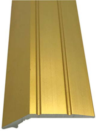 Grandismo® 3ft - Angle Edge Flooring Stick-Down Strip - Tile/Laminate/Wood Aluminium to Vinyl or Carpet - Threshold Metal Door Trim/Edging - Gold Colour