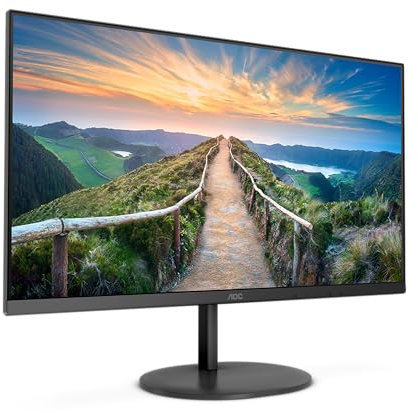 AOC U27V4EA - 27 Inch 4K UHD Monitor, 60Hz, 4ms, IPS, Adaptive Sync, Speakers, FlickerFree (3840x2160 @ 60Hz, 350cd/m², HDMI 2.0 x 2, DisplayPort 1.2 x 1), black