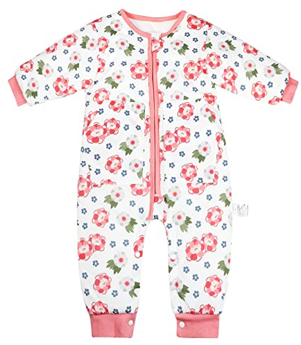 MOEMOE BABY Gigoteuse pour Bébé avec Jambes, 2,5 Tog Sac de Couchage d'hiver avec Pieds 100% Coton Manches Sac de Couchage avec Jambes Hiver, Petits Enfants Toute L'année Sacs de Couchage, S/3-9 Mois