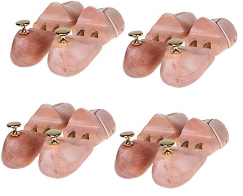 HIMRY 4 Paires | Embauchoirs Sabots Chaussures civière, Embauchoirs en Bois Naturel, Réglable Chaussures en Forme, Taille 43/44, Taille 43, Taille 44, KXB6000-43-4P