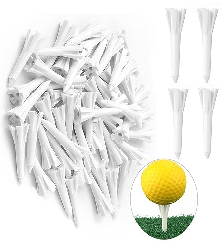 MEISO Lot de 50 tees de golf en plastique 38 mm en forme de griffe - Design anti-friction - Support court pour golfeurs de tous niveaux