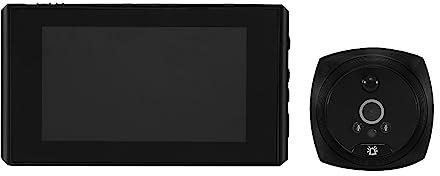 Malloy 1Set PIR Door Eye Électronique Judas Porte Caméra Visionneuse 145° Vision Nocturne Numérique Sonnette Noir