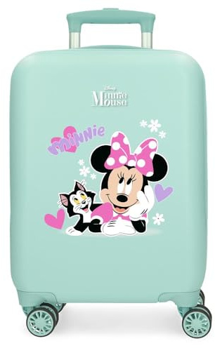 Disney Minnie & Figaro Equipaje- Equipaje para niños, Niñas, Minnie & Figaro Cierre de combinación Lateral 4 Ruedas Equipaje de Mano está Fabricada en ABS, un Material rígido y Ligero.