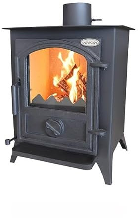 Verso 1 CID Poêle à bois compact 7,5 kW avec porte en fonte – Solution de chauffage efficace et puissante