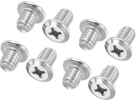 PATIKIL Flat Round Head Phillips Screws, 8 Pack M8-1.25 x 10mm Binding Screws 304 Stainless Steel 18-8 Full Thread, Phillips Drive Machine Screw Furniture Screw Connector Bolts