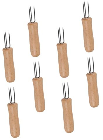 INOOMP 8 Pezzi Forchetta Di Mais Porta Griglia Porta Mais Porta Pannocchie Forchette Per Barbecue All'aperto Su Spiedini Di Pannocchie Sui Bastoncini Di Pannocchia Acciaio Inossidabile