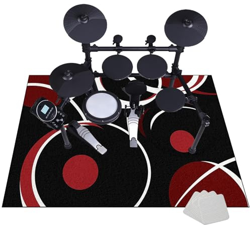 Drum Mat, Drum Rug, Electrical Drum Carpet, Tightly Woven Fabric with Non-Slip Bottom, 120 x 80 cm Soundproof Rug Pads, Drum Accessories for Drum Set, Soundproofing Mat Drums Carpet, Drum Area Rug