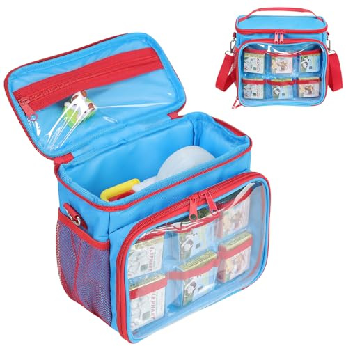 Mordx Carrying Case Compatible with Little Tikes Story Dream Machine Books Starter Set, Organizer for Little Tikes Projector Storybook Audio Playback and Character Series (Blue & red)