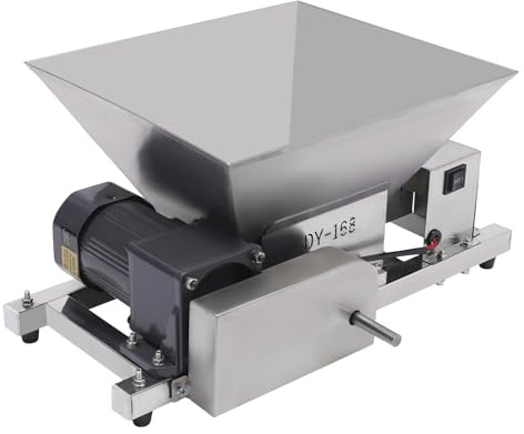 XIAYUHE Elektrische Obstmühle Zerkleinerer,60W Obst und Brot Zerkleinerungsmaschine,20kg/h,4L Brechmaschine,1600r/min,mit Getriebe,Kunststoff-Schutzabdeckungen,Silber