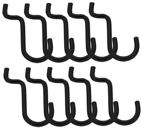POPETPOP 10 piezas Ganchos Metálicos para Tablero Perforado Soportes Resistentes para Organización de Herramientas Fácil Instalación sin Taladro Accesorios para Estantes y Paneles para