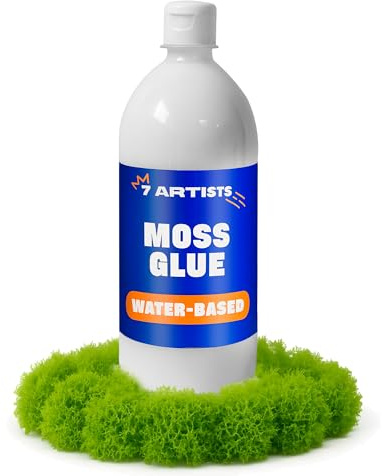7 Artists Pegamento para Musgo 1000 ml – Cola Transparente Manualidades para Musgo Artificial, Preservado | Decoracion y Manualidades Creativas | Moss Glue