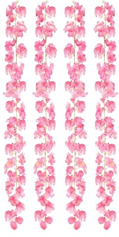 4 Pezzi Ghirlanda di Fiori Artificiali, Ghirlanda di Fiori di Ciliegio Artificiali, Fiore di Ciliegio Qualità Premium, 1,8 Metri 135 Teste di Fiori Ghirlanda per Casa Giardino Feste Matrimonio