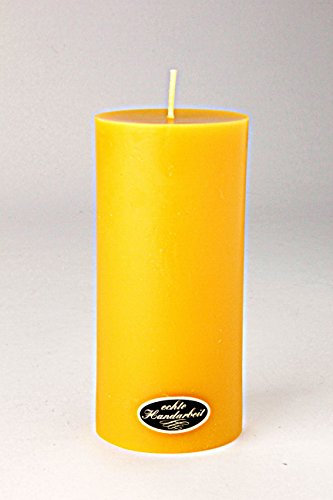 100% Bio Bienenwachs Stumpenkerze - Höhe ca. 135 mm - Durchmesser ca. 64 mm - Kerzenfarm Hahn