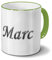 printplanet Tasse mit Namen Marc - Motiv Chrom-Schriftzug - Namenstasse, Kaffeebecher, Mug, Becher, Kaffeetasse - Farbe Grün