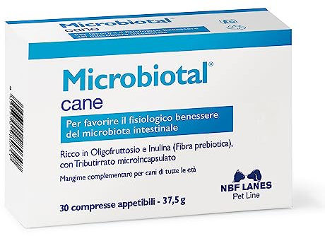NBF Lanes | Microbiotal Cane, 30 Compresse Appetibili, per Favorire il Fisiologico Benessere del Microbiota Intestinale