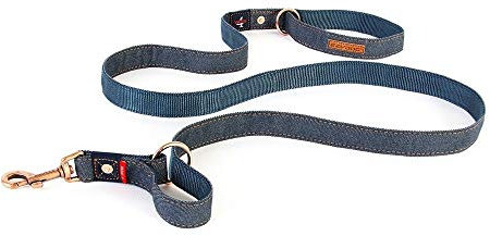 EzyDog Vario 4 Multi-Function Dog Lead | 3-6 foot Adjustable Dog Lead (Denim)