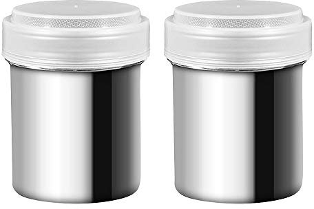 Schneespitze 2 pièces Tamis De Cuisine,Farine saupoudreuses en Acier Inoxydable Tamis Patisserie Shaker Chocolat Glaçage Tamis De Cuisine,pour Cacao café Sucre sel Shaker