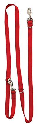 Blue-9 Multi-Function Hands Free Dog Leash, Double Attachment 6 Foot Adjustable Lead for Obedience, Running, and Agility Training, Made in The USA, Red, Medium/Large