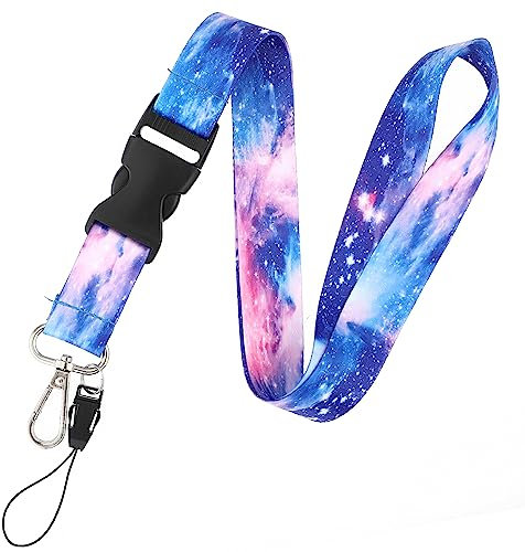 Molain Abzeichen Schlüsselbänder mit Schnellverschluss Schnalle, Sternenhimmel Stil Schlüsselband mit Drehkarabinerverschluss, robustes Umhängeband für Schlüssel, Umhängeband für Lehrer(Starry Sky-02)