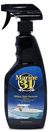 Marine 31 Mildew Stain Remover & Cleaner | Effective for Boats, Home, Patio, & Bathroom | Removes Mildew & Mold Stains | Powerful Cleaning Formula | 16oz