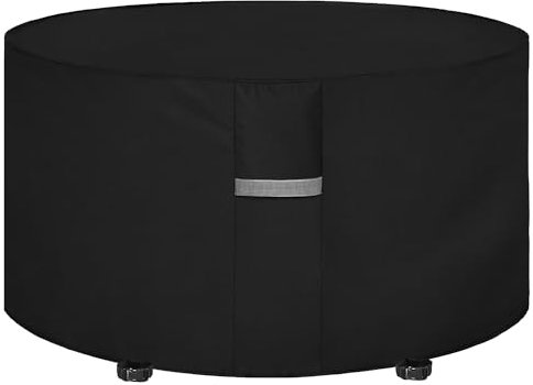 Dokon Gartenmöbel Abdeckung Wasserdicht Schwerlast 600D Oxford Gewebe Gartentisch Abdeckplane Winterfest Winddicht UV Beständiges Schutzhülle für Loungemöbel Möbelsets Sitzgruppe Rund (Ø250x104cm)