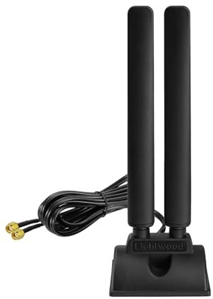 Eightwood Antena WiFi 6E de Triple Banda 2.4GHz 5GHz 6GHz RP-SMA Antena Base magnética para PC de Escritorio PCI-E 6E Tarjeta Bluetooth Adaptador WiFi USB Router inalámbrico