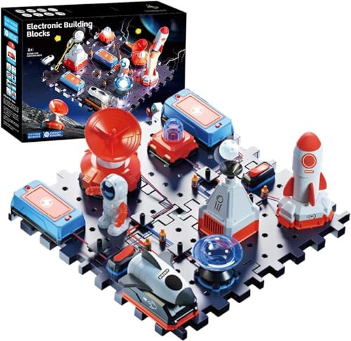 Easy Elektro - Start DIY Elektronische Schaltungen Wissenschaftsbausätze für Kinder mit 30 Schaltkreisblöcke,128 Experimenten Lernen Elektrizität,Physik Wissenschaft Schaltungen Spielzeug, STEM