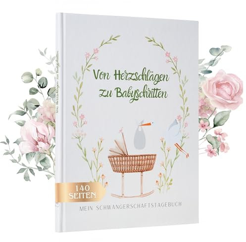 KOALAKIND® Schwangerschaftstagebuch Von Herzschlägen zu Babyschritten I Schwangerschaftsjournal bis Ende des 1. Lebensjahres I Tagebuch zum Eintragen I Geschenkidee für Schwangere (CREME)