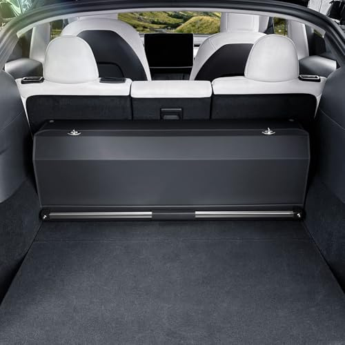 XCF Organizador de Maletero de Gran Capacidad 84L para Coches y SUVs - Caja de Almacenamiento con Tapa, Asa Robusta y Base Antideslizante - Compartimento Extraíble(Negro, 94x29x31cm)