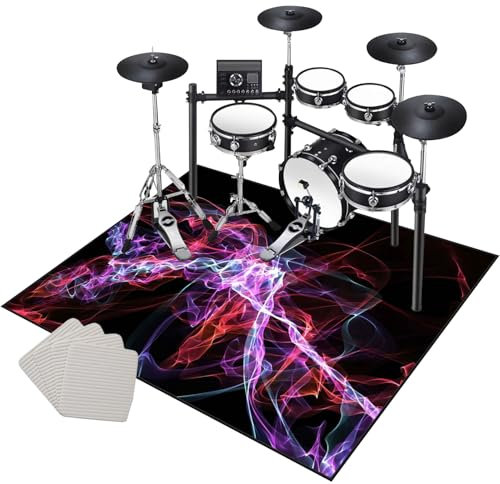 Trummatta trummatta elektronisk trummatta 200 x 160 cm halkfri musikinstrumentdyna för trummisprestanda golvskydd halkskydd ljudisolerad trumfilt musikinstrument dynor trummatta matta