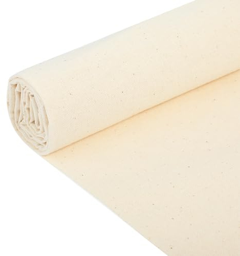 HekouJiub Mussola di Lino 160 x 50 cm Morbido Tessuto di Lino Tela da Ricamo Tela di Cotone per Cucire Tessuto in Mussola per Ricamo per Lavori Fai da te Tessuti