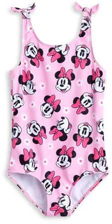 Disney Maillot de Bain 1 pièce Rose Minnie Mouse | Maillots de Bain Classiques sans Manches pour Filles | Vêtements de Plage imprimés Minnie Mouse | Vêtements de Natation pour Jeunes