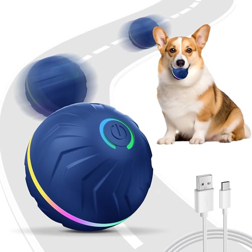 BXIHUR Interactive Dog Toys, Electric Dog Toy, Automatic Moving Dog Toy, Dust And Waterproof, Rechargeable, Suitability Puppy/Small/Medium/Large Dogs（Blue）
