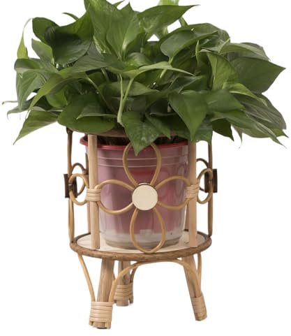 Holz Pflanzenständer - BodenMit Beinen Als Blumentisch Hocker,Hocker Mit Beinen, Topfhalter & Rustikale Ablage Für Balkon, Terrasse & Wohnbereich