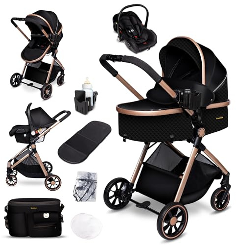GagaDumi SoHo 3 en 1 Cochecito para Bebé con Capazo y Silla de Coche i-Size, Carrito Plegable Ligero con Accesorios, desde Recién Nacido hasta 22 kg
