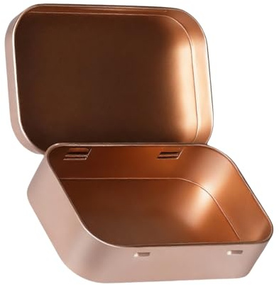 Mirweon 2 piezas de latas de almacenamiento de hierro de estilo retro con tapa abierta abatible para el hogar, cajas organizadoras decorativas para el hogar, caja de almacenamiento de hojalata a