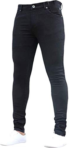 Generiska jeans för män slim fit: denimbyxor överdimensionerade jeans raka ben jeans lätta tygbyxor andas stretchjeans bekväma arbetsbyxor enfärgade klassiska utomhusbyxor för vardagen, svart, 4XL