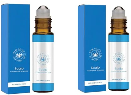 Siero Roll-On al Rosmarino per la Crescita dei Capelli, 25 ml x 2 – Siero Bloccante del Cuoio Capelluto che Favorisce il Flusso di Ossigeno, Riduce la Perdita