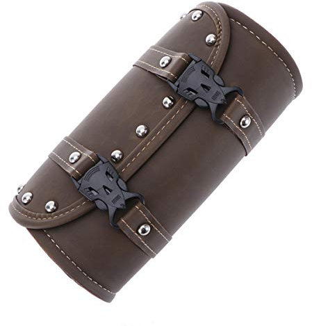 LIOOBO Universal Satteltasche Runde Montagegurt Pu Leder Wasserdicht Schwarz Werkzeugtaschen Aufbewahrungstasche für Fahrrad ()
