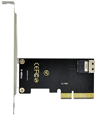 Cablecc Adaptateur PCI-E 4X vers U.2 U2 Kit SFF-8639 vers SFF-8654 Slimline SAS NVME PCIe SSD pour carte mère