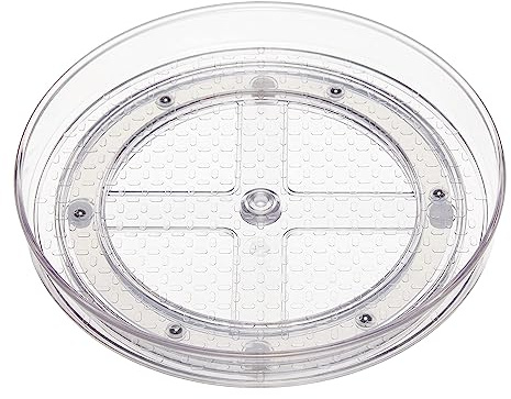 Amazon Basics Lazy Susan Roterande förvaringsbricka, transparent, organizer, 22,9 cm, 2 delar