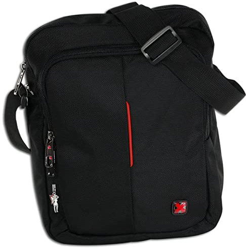 Travel N Meet Damen Herren Umhängetasche Tasche schwarz Polyester 25x8x32 OTD4207S Polyester Umhängetasche