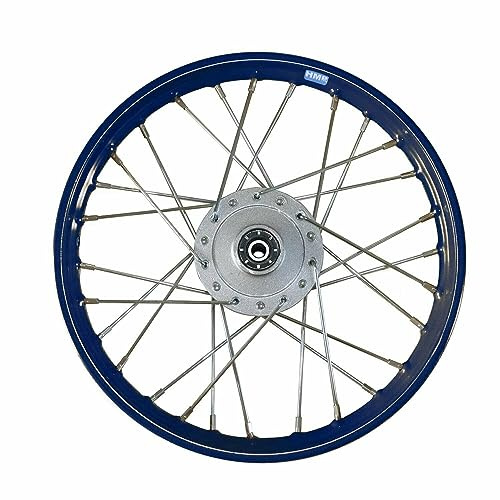 HMParts Llanta de acero de 14 pulgadas delantera negra adecuada para casi todos los modelos con eje de 12 mm Dirt Bike, Pit Bike, XMOTOS, Motocross (azul)