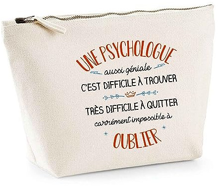 Astuccio per una psicologa anche impressionante | Borsa per il trucco idea regalo, beige, Astuccio da toilette