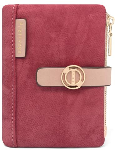 Monedero de Cuero PU para Mujer - Cartera Pequeña Formato Corto con Cremallera, 7 Ranuras para Tarjetas y Bolsillo