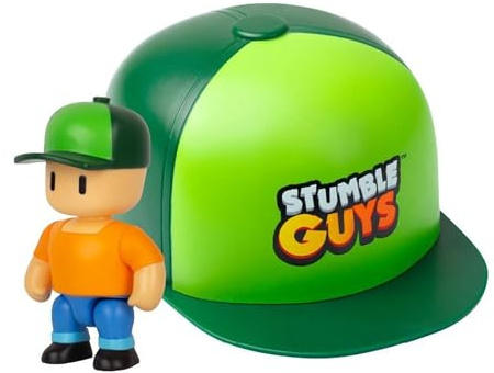 Bizak Stumble Guys 64113700 Pack Casquette avec 1 Figurine articulée 5 cm des Personnages sous Licence Officielle du Jeu vidéo de démolitions, collectionneurs, Fans Adultes et garçons ou Filles