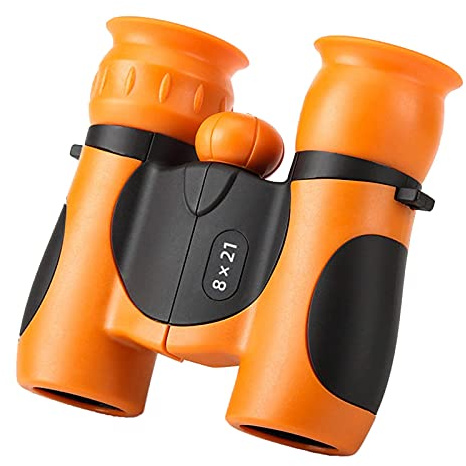 Kikare för barn 8 x 21 högupplöst barnkikare presentset för pojkar flickor bärbar barnkikare för fågelskådning vandring jakt utomhusspel orange/orange