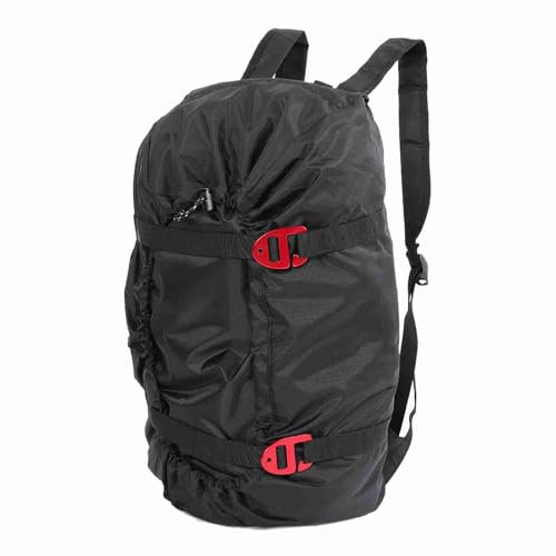 Klättring Gear Bag Outdoor Rope Storage Pack Foldbar utomhus ryggsäck Vandringsarrangör för camping Vandring Rock Climbing Adventures (svart)